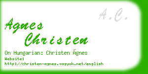 agnes christen business card